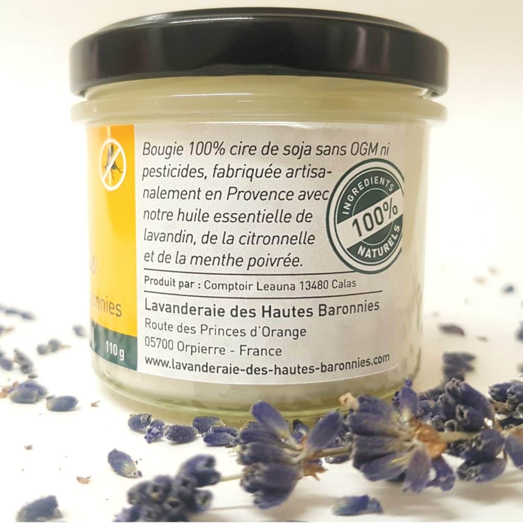 Bougie anti-moustique lavandin & citronnelle